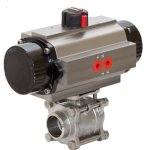 Welded ball valves 3 - piece with pneumatic actuator