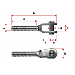 Clevises easily with external thread