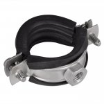 V4A stainless steel pipe clamp with robust sound insulation rubber