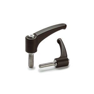 Adjustable clamping levers ERZ with screws and retaining screw INOX