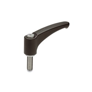 ERM adjustable clamping lever with bushing and retaining screw INOX