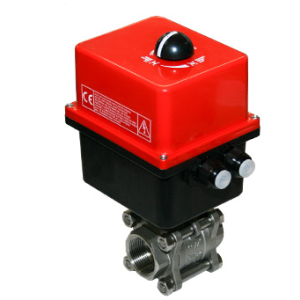 Industrial ball valves with electric actuator