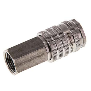 Stainless steel quick coupling with female thread