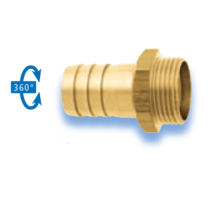 Swivel coupling with external thread for hose connection Brass