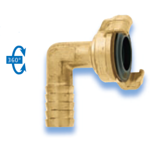 GEKA Plus Coupling Brass Standard with jointed hose nozzle 90° turnable
