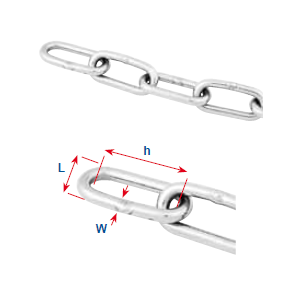 DIN 763 stainless steel chains with long limbs