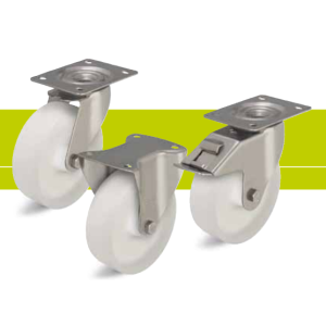Stainless steel castors with top plate and wheel Poyamid