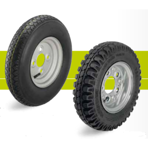 Bell-wheels with pneumatic tires on steel rims