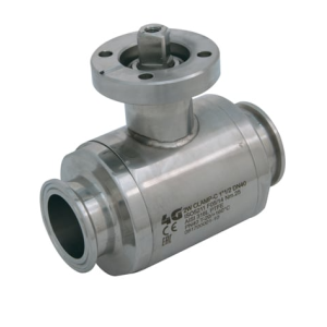 Polished ball valves for the food industry with drive