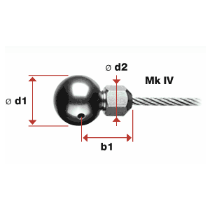 Ball with blind hole thread and compression fitting