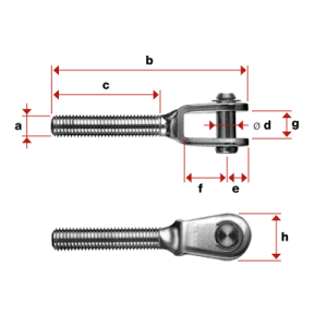 Clevises easily with external thread