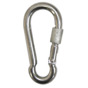 Carabiner with locking V4A