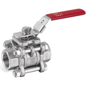 Edelstahl Kugelhahn 3- teilig mit beidseitig Innengewinde BST  ISO TOP