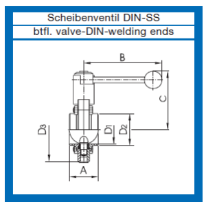 Scheibenventile AWH mit Schweißenden  pneumatisch