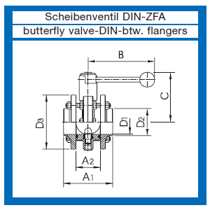 Scheibenventile AWH mit Schweißenden und Zwischenflansch  pneumatisch