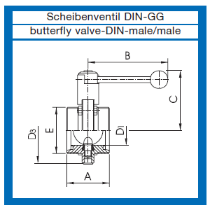 Scheibenventile AWH mit DIN Außengewinden  pneumatisch