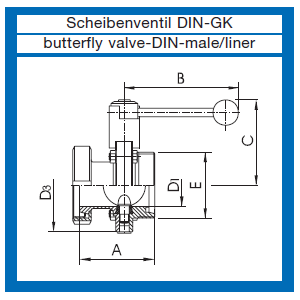 Scheibenventile AWH mit DIN Außengewinde und DIN Innengewinde  pneumatisch