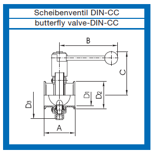 Scheibenventile AWH mit Clamp Anschlüssen nach DIN 32676  pneumatisch