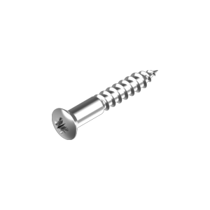 Stainless steel cross recessed raised countersunk head wood screw with DIN 7995