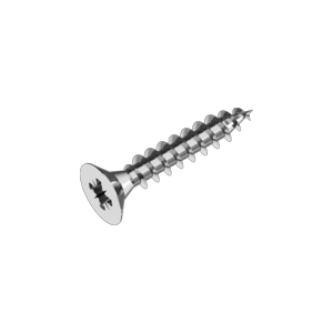 Stainless steel countersunk head chipboard screw fully threaded Pozi DIN 9100