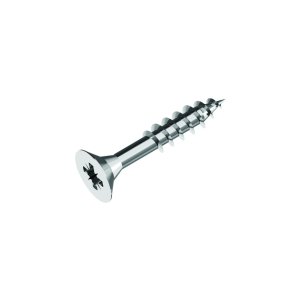 Stainless steel countersunk head chipboard screw with partial thread Pozi DIN 9105