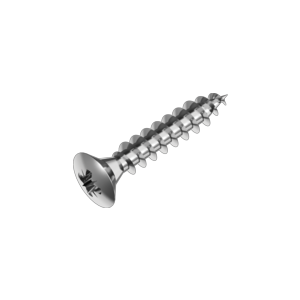 Stainless steel countersunk chipboard screw fully threaded Pozi DIN 9120