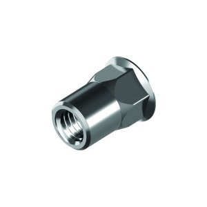 Small countersunk head rivet nut with hex shank DIN 9318