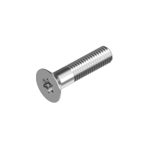 Countersunk screw with Torx stainless steel safety pin and DIN 9482