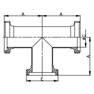 T- Stück DIN AG / AG / AG