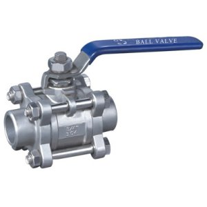Stainless steel ball valve 3 - piece with weld ends