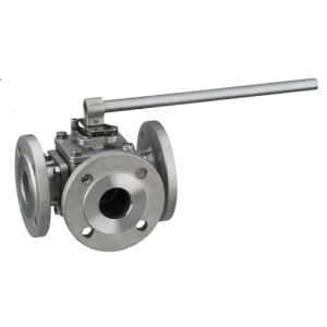 Stainless Steel 3 - way flanged ball valve L