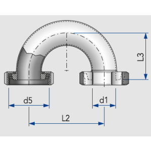 Umkehrbogen 180° Kg/M auf Kg/M