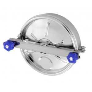 Round stainless steel door opening outwards with a diameter of 306mm