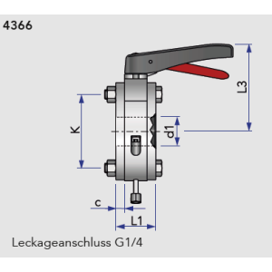 Leckage- Scheibenventil KIESELMANN S/S Flansch  handbetätigt