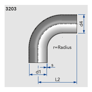 ASEPTIC Bogen nach DIN 11865 mit Orbitalschweißenden H2