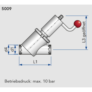 Vollstrom Schrägsitzventil S-S  handbetätigt