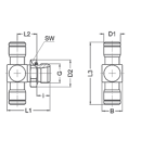 T-Steckverschraubung drehbar mit O-Ring  1.4404