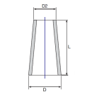 Edelstahl Reduzierung Form H (Zylinderstumpf) V2A 139,7x88,9x2,0mm  Länge 152,4mm  geschweißt