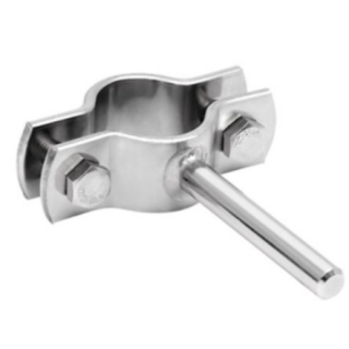 Rohrschelle mit Schaft 21,3mm Schaftlänge 100x10mm 1.4404