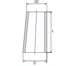 Konus Form H exzentrisch V4A  219,1x168,3x3,0  Länge...
