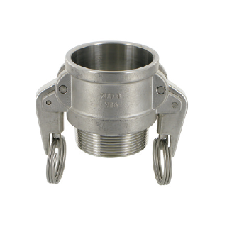 KAMLOK Mutterteil mit Außengewinde 6" und Sicherheitsverschluss Security Lock DN150 Edelstahl  1.4401