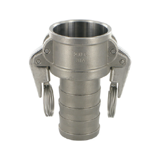 KAMLOK Mutterteil Schlauchtülle mit Sicherheitsverschluss Security Lock Edelstahl DN150  Tülle 150mm  1.4401