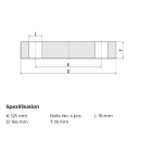 Edelstahl Blindflansch EN-1092 type 05A PN10/16 DN50 1.4571 4 Loch