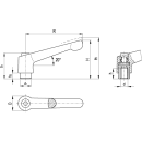 Verstellbarer Klemmhebel mit Gewindebuchse