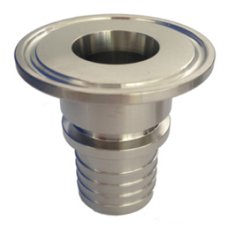 Tri Clamp Rillenstutzen für Klemmschaleneinband  Kupplung 91mm, Stutzen 50mm  1.4404