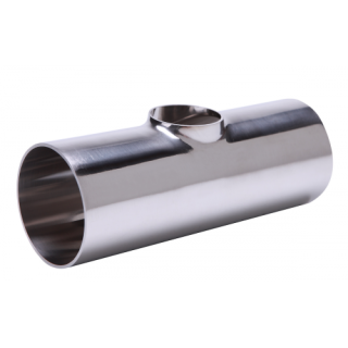 Edelstahl T- Stück reduziert kurz 125/25  1.4404 gevliest  REIHE 1