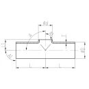 Edelstahl T- Stück reduziert kurz 125/25  1.4404...