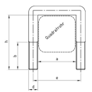Quadratrohrbügel für Formrohr 100x100mm M12...