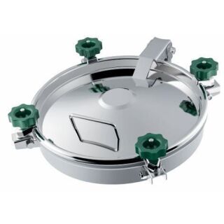 Domdeckel 542 RUND 400mm V4A  mit Kunststoffhandrädern Dichtung Viton