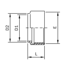Anschweißmuffe 2" für Rohr 55x2,5mm 1.4404